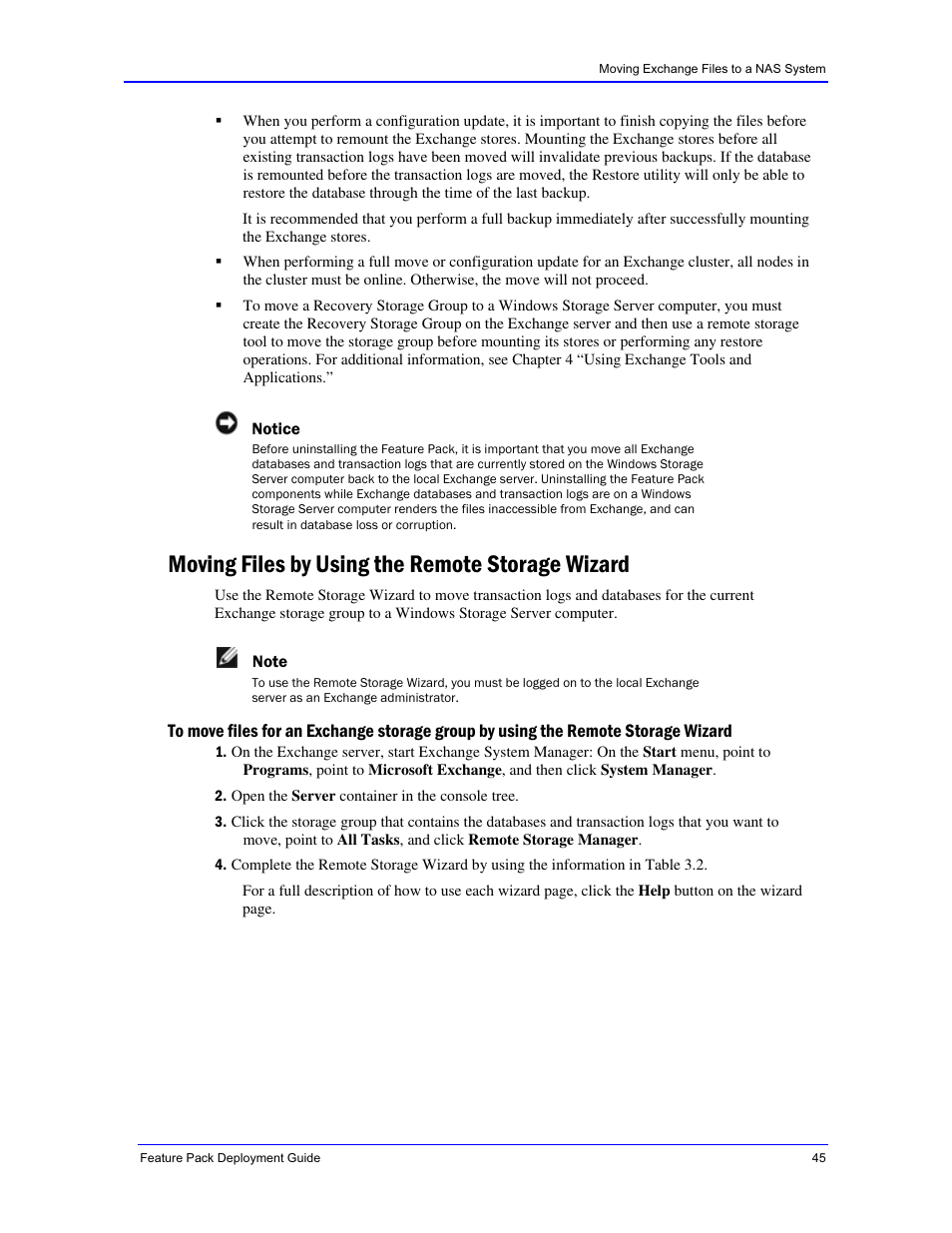 Moving files by using the remote storage wizard | Dell PowerVault 770N (Deskside NAS Appliance) User Manual | Page 45 / 73