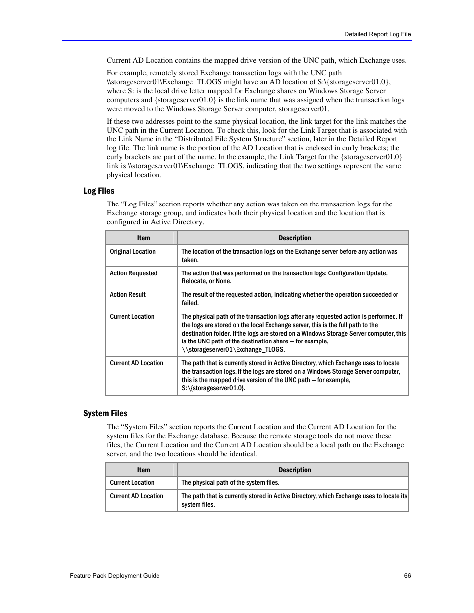 Log files, System files | Dell PowerVault 770N (Deskside NAS Appliance) User Manual | Page 66 / 73