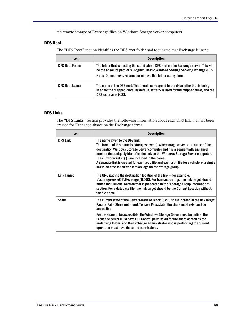 Dfs root, Dfs links | Dell PowerVault 770N (Deskside NAS Appliance) User Manual | Page 68 / 73