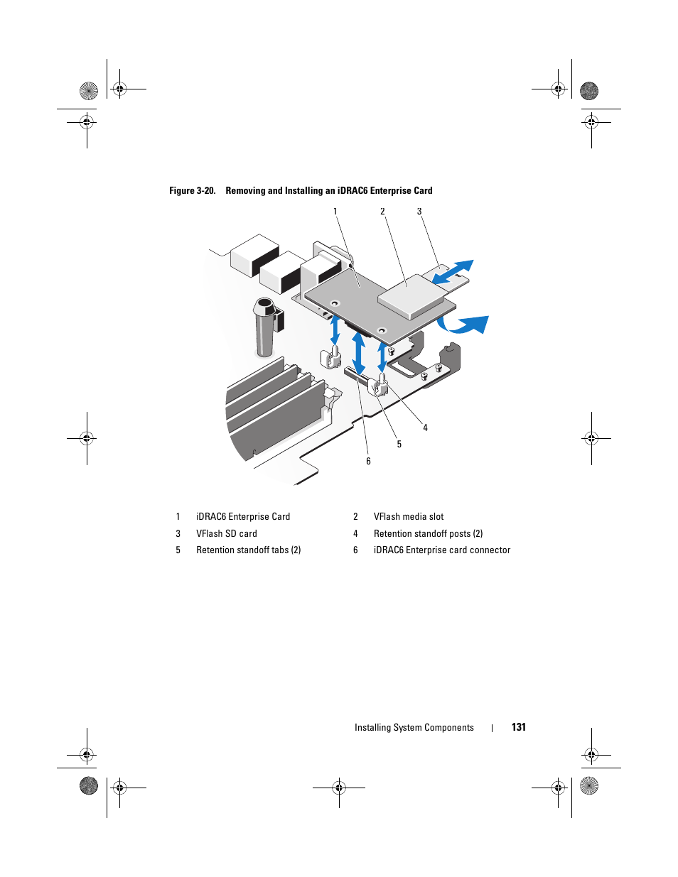 Down until it is fully seated. see figure 3-20, Tention standoff. see figure 3-20 | Dell PowerEdge T410 User Manual | Page 131 / 204
