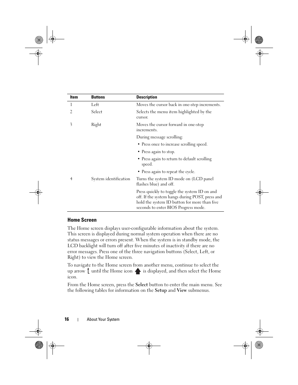 Home screen | Dell PowerEdge T410 User Manual | Page 16 / 204