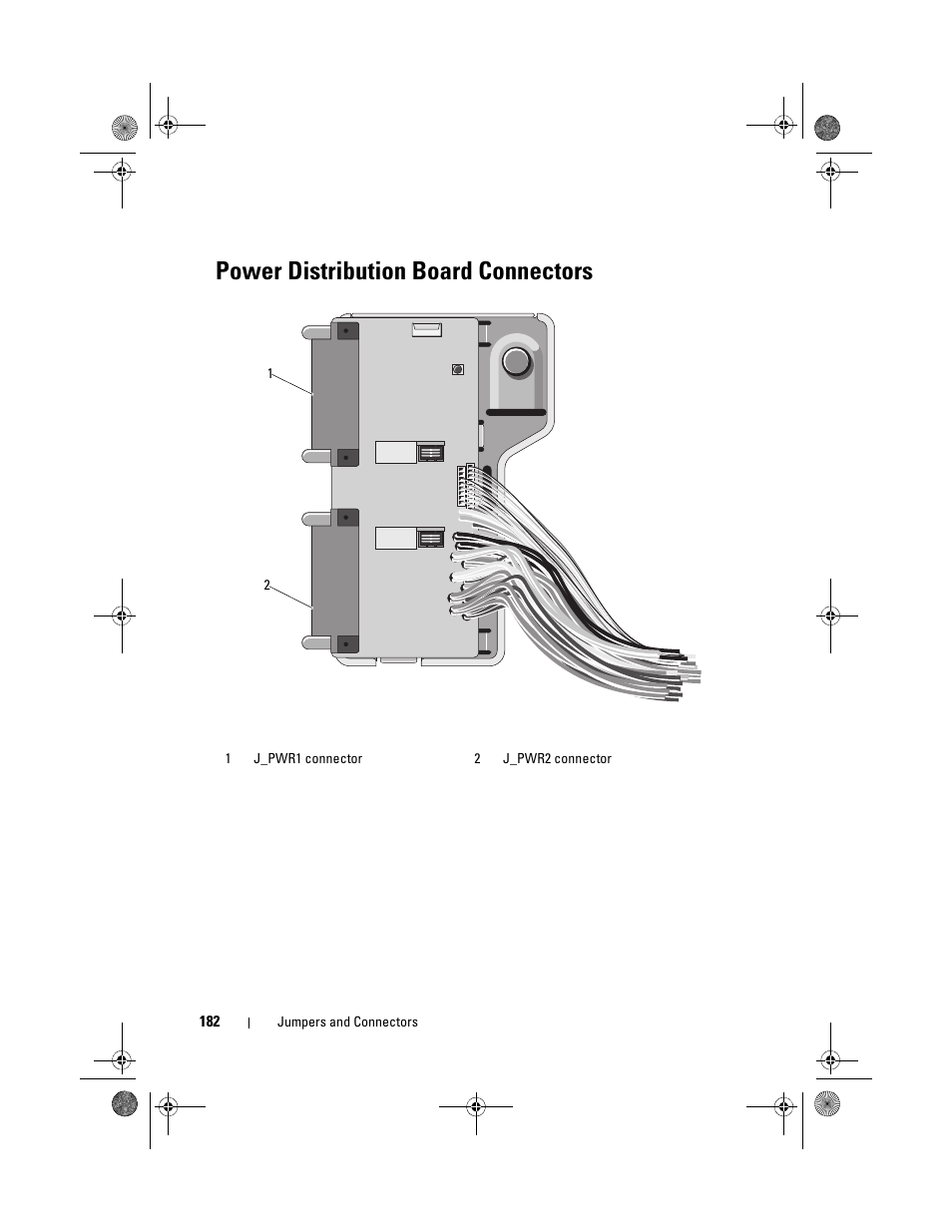 Power distribution board connectors | Dell PowerEdge T410 User Manual | Page 184 / 204