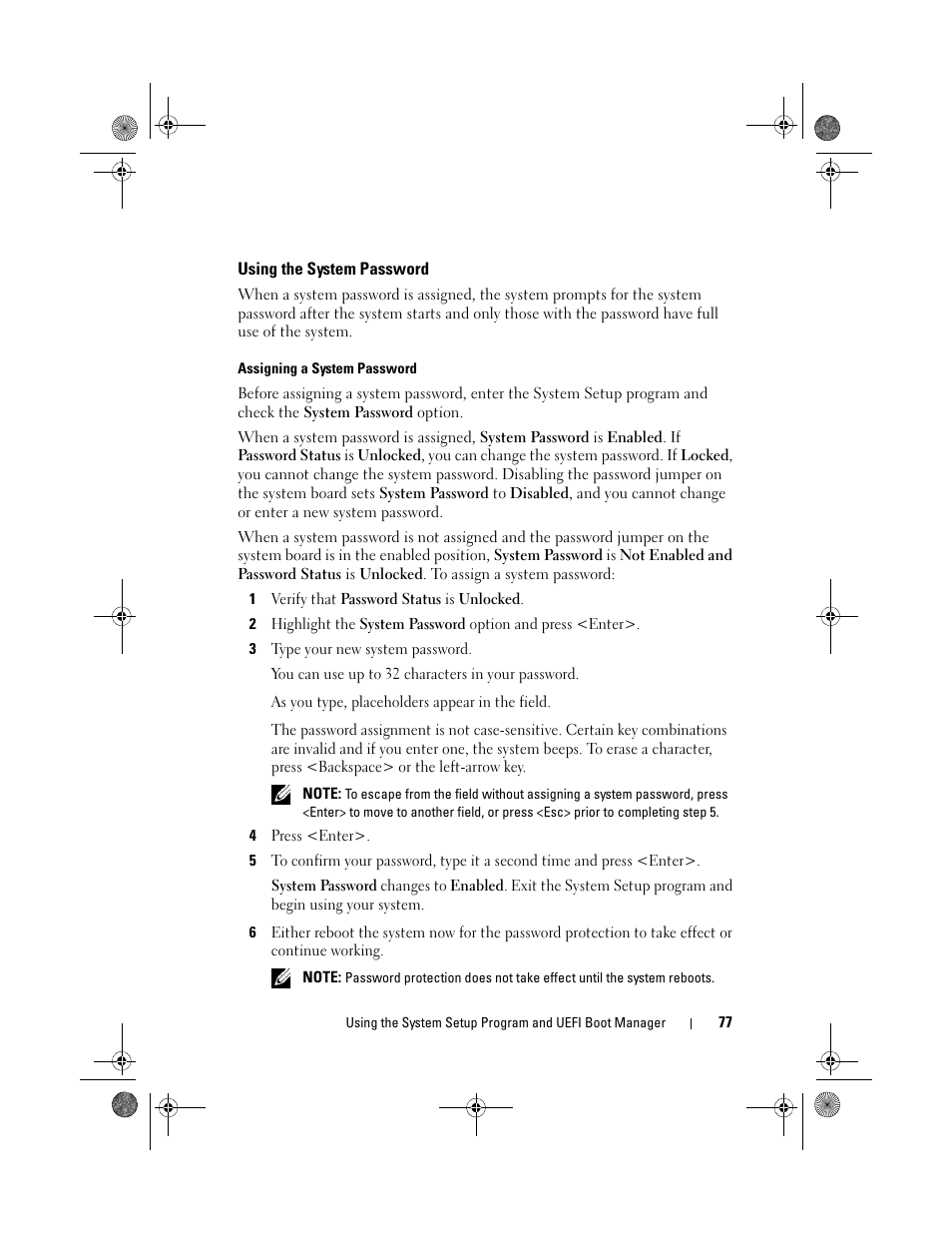 Using the system password | Dell PowerEdge T410 User Manual | Page 77 / 204