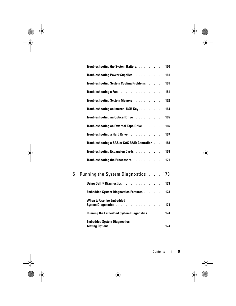 5running the system diagnostics | Dell PowerEdge T410 User Manual | Page 9 / 204