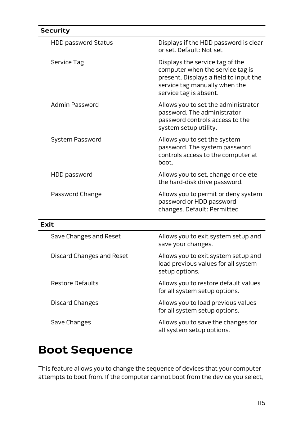 Boot sequence | Dell Alienware 13 (Late 2014) User Manual | Page 115 / 119