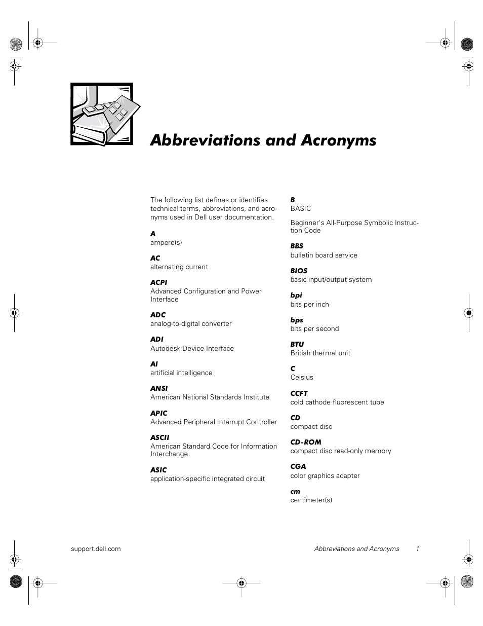 87mpgbk0.book(87mpggl0.fm), Abbreviations and acronyms | Dell PowerVault 735N (Rackmount NAS Appliance) User Manual | Page 109 / 118