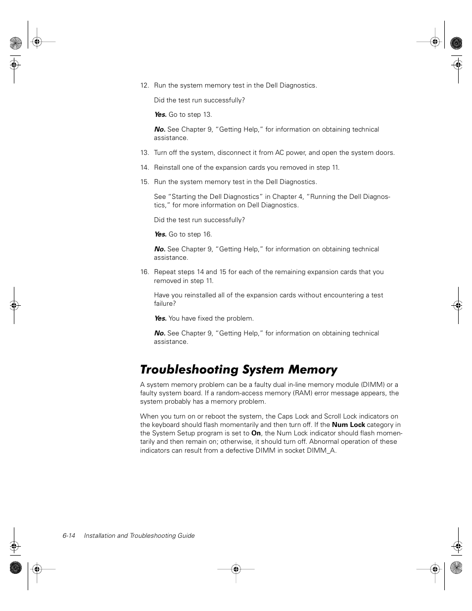 Troubleshooting system memory | Dell PowerVault 735N (Rackmount NAS Appliance) User Manual | Page 60 / 118