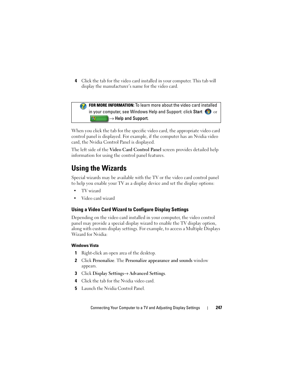 Using the wizards | Dell Studio 1747 (Late 2009) User Manual | Page 247 / 354