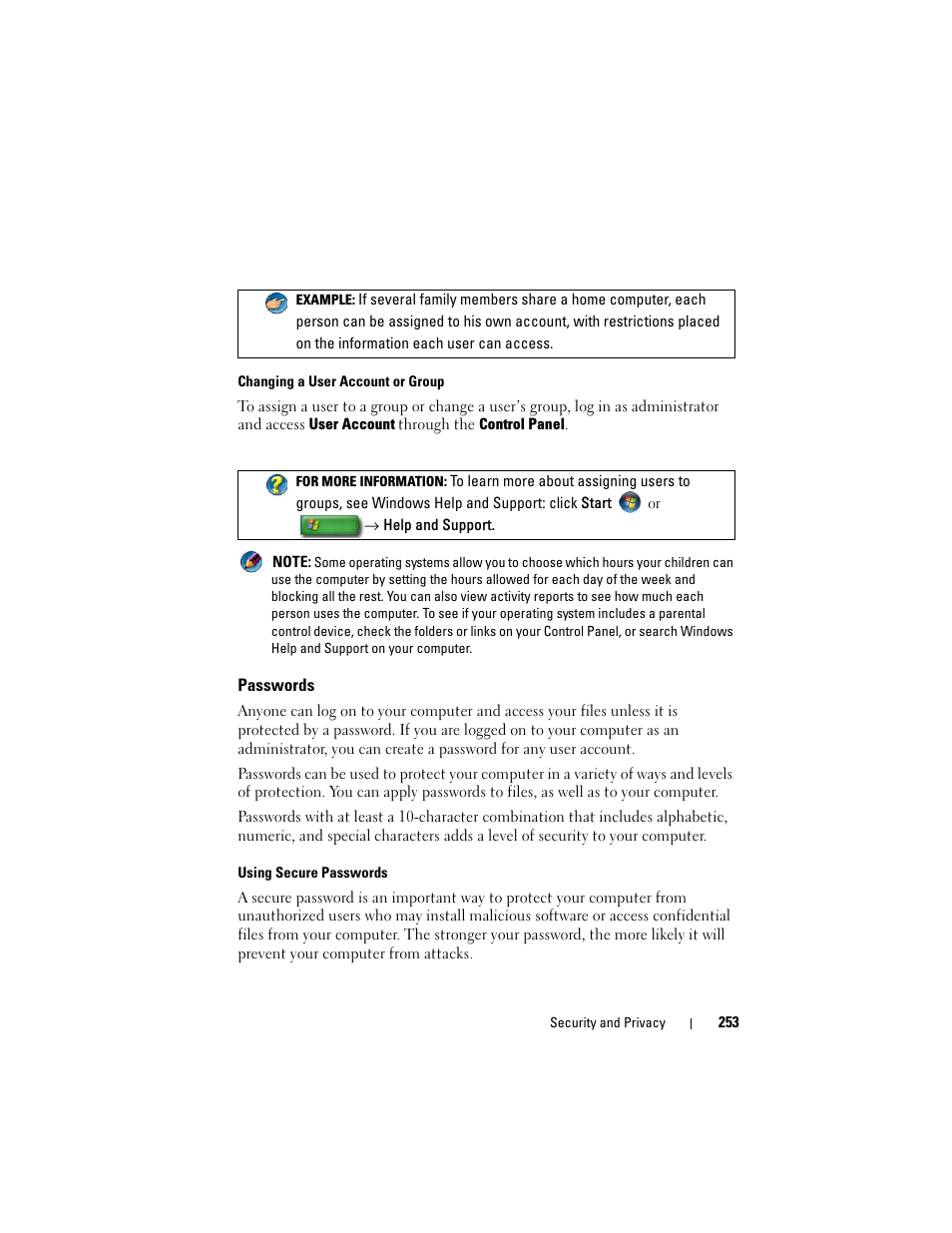 Passwords | Dell Studio 1747 (Late 2009) User Manual | Page 253 / 354