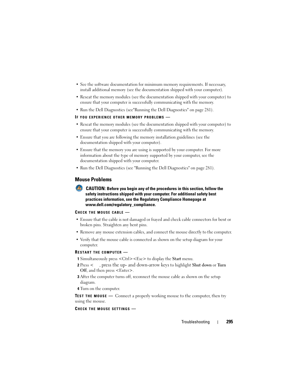 Mouse problems | Dell Studio 1747 (Late 2009) User Manual | Page 295 / 354
