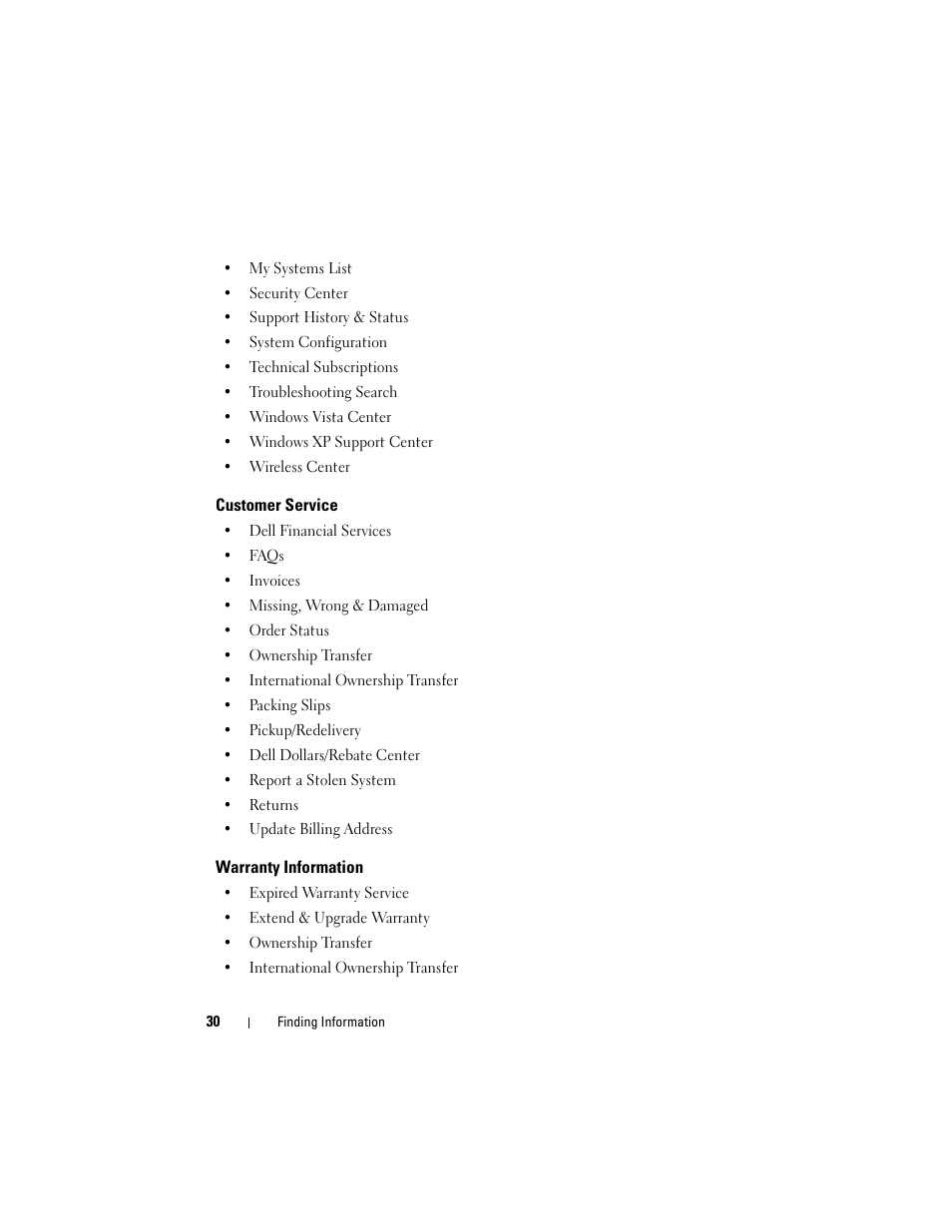 Customer service, Warranty information | Dell Studio 1747 (Late 2009) User Manual | Page 30 / 354