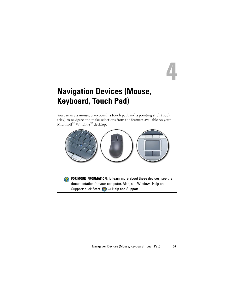 Navigation devices (mouse, keyboard, touch pad) | Dell Studio 1747 (Late 2009) User Manual | Page 57 / 354