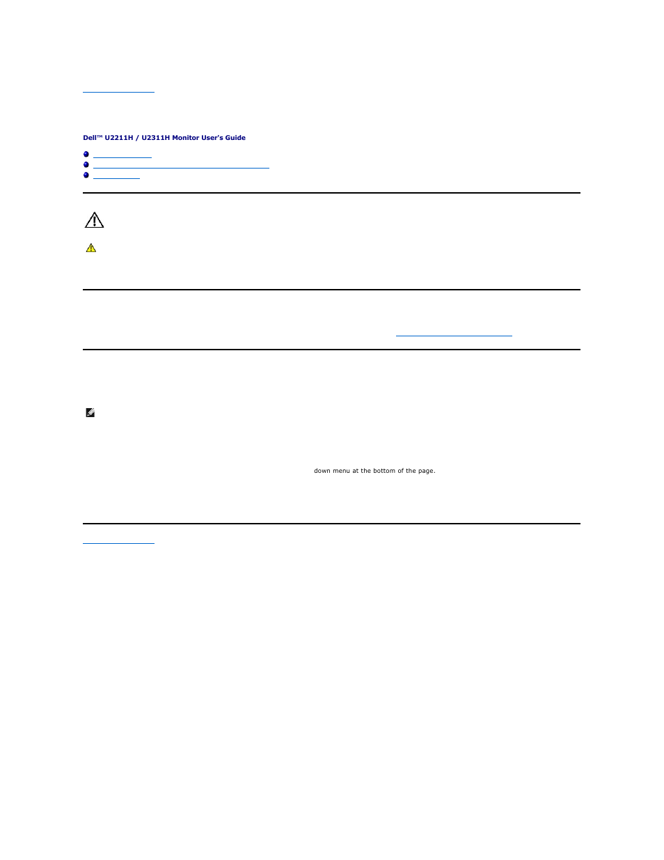 Appendix, Warning: safety instructions, Contacting dell | Dell U2211H Monitor User Manual | Page 13 / 38