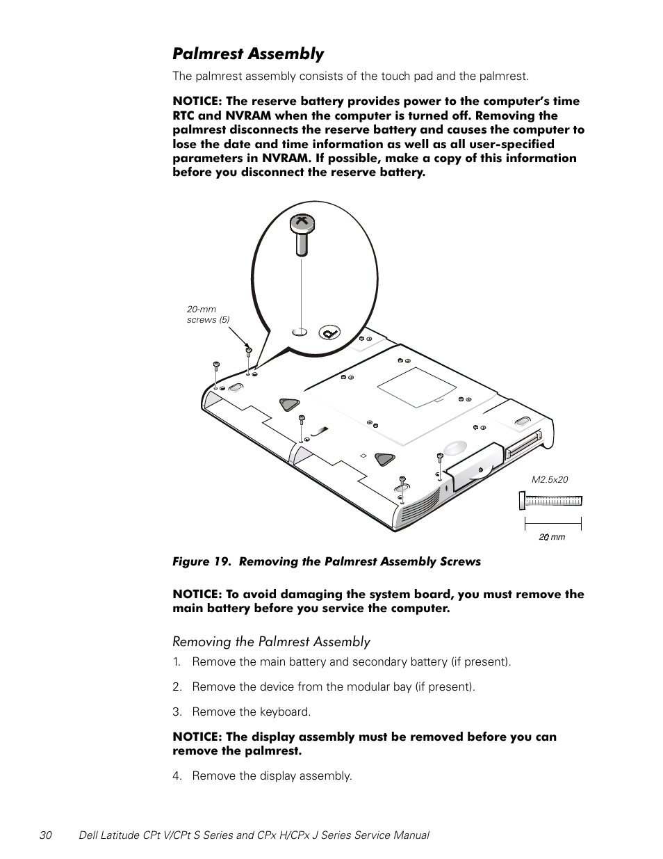 Palmrest assembly, 3dopuhvw$vvhpeo | Dell Latitude CPx J User Manual | Page 37 / 48