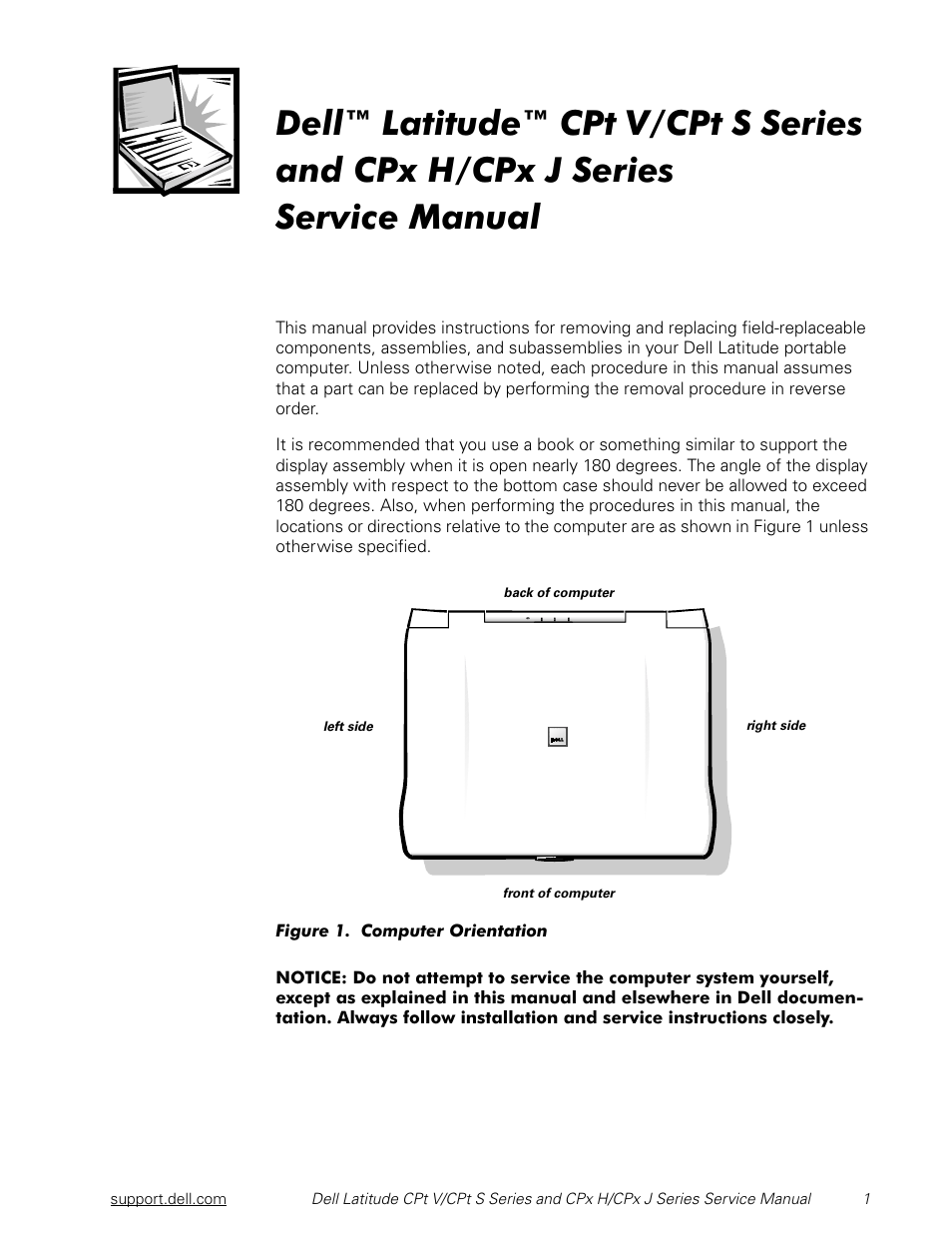 Service manual | Dell Latitude CPx J User Manual | Page 8 / 48