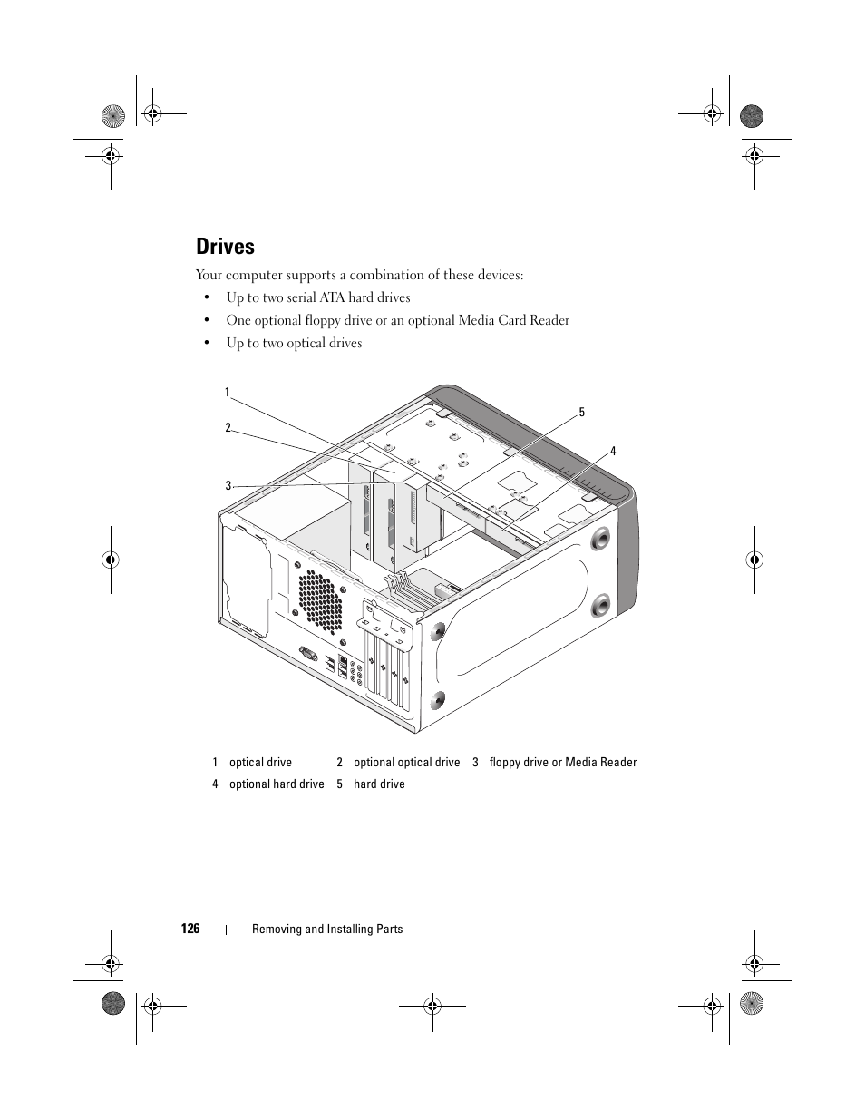 Drives | Dell Vostro 200 (Mid 2007) User Manual | Page 126 / 214