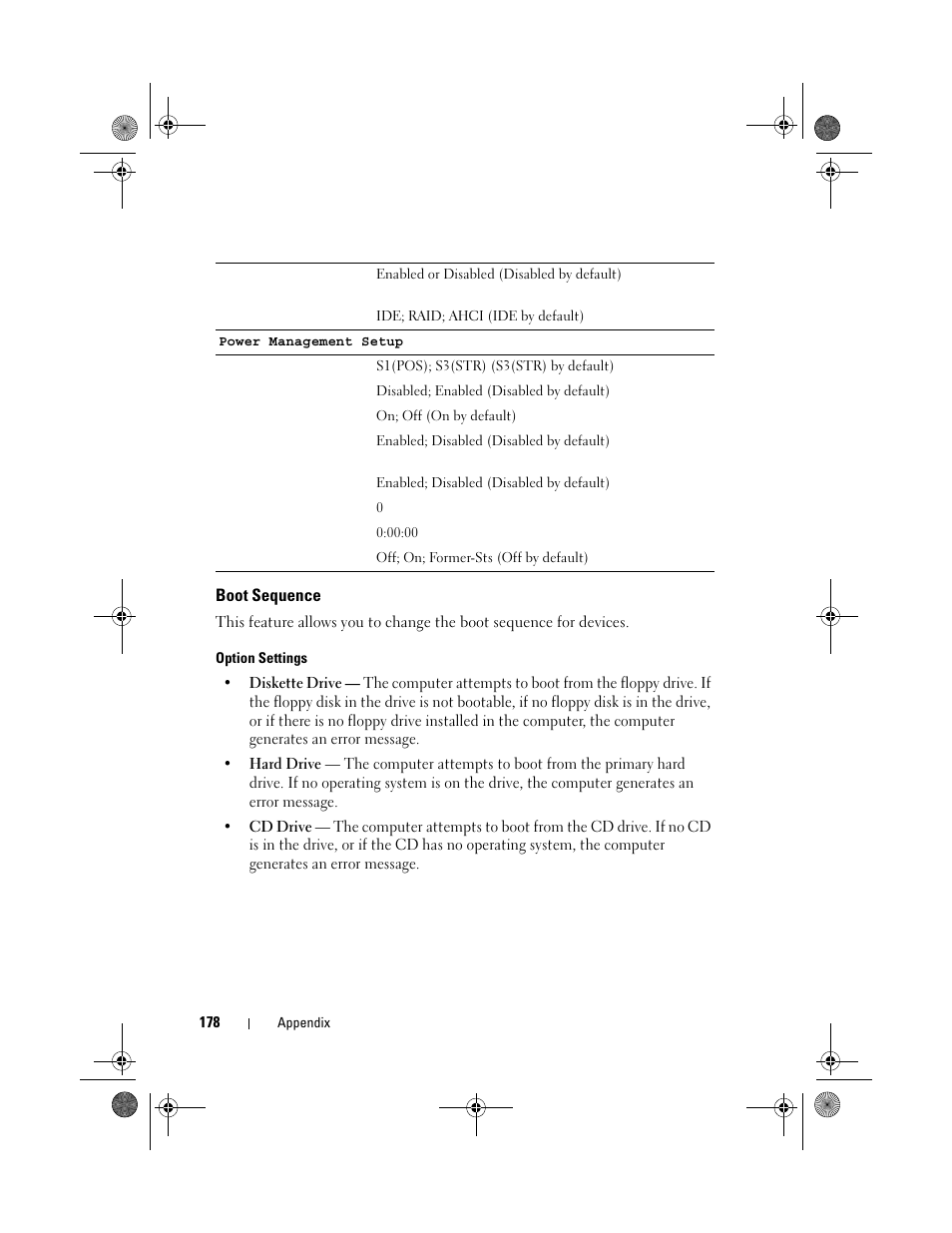 Boot sequence | Dell Vostro 200 (Mid 2007) User Manual | Page 178 / 214