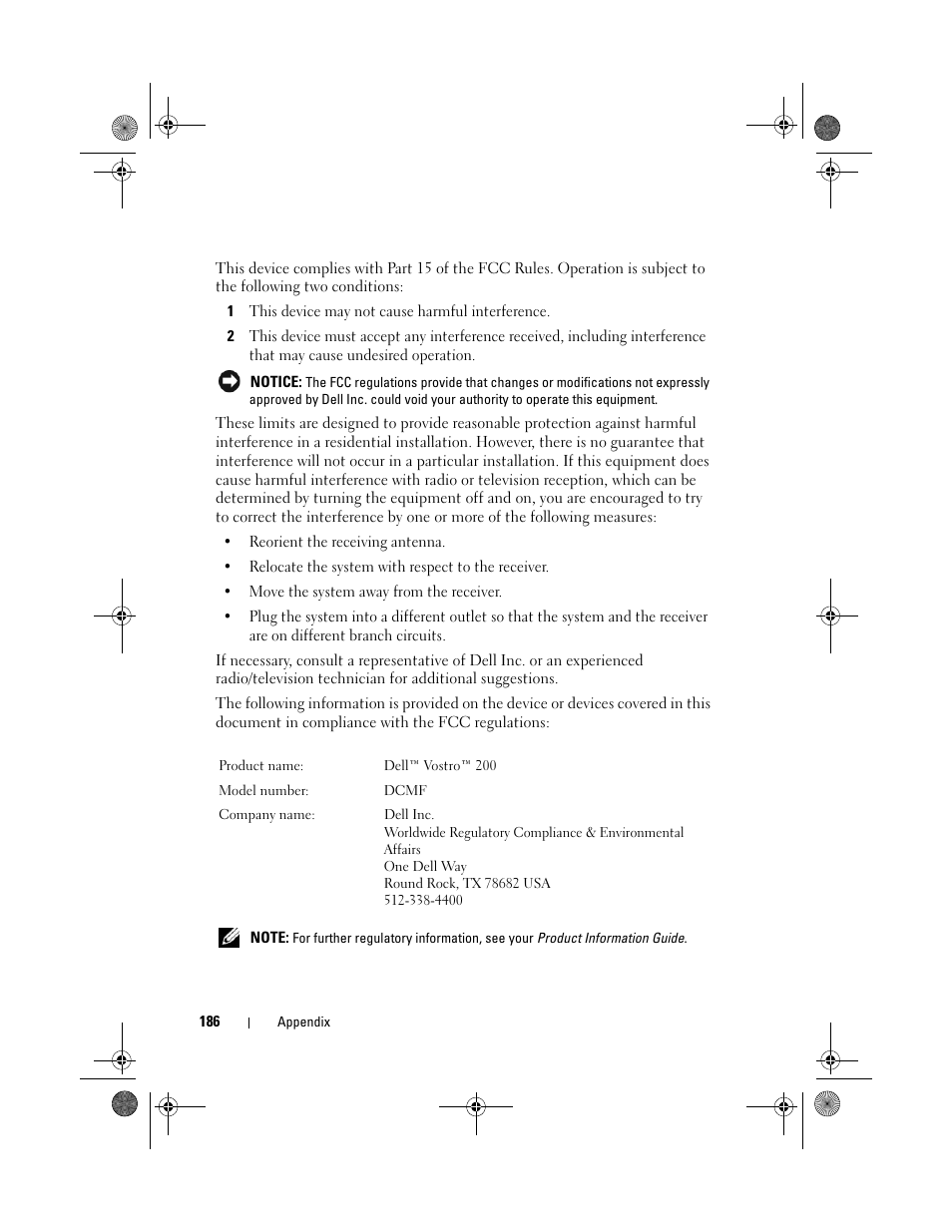 Dell Vostro 200 (Mid 2007) User Manual | Page 186 / 214