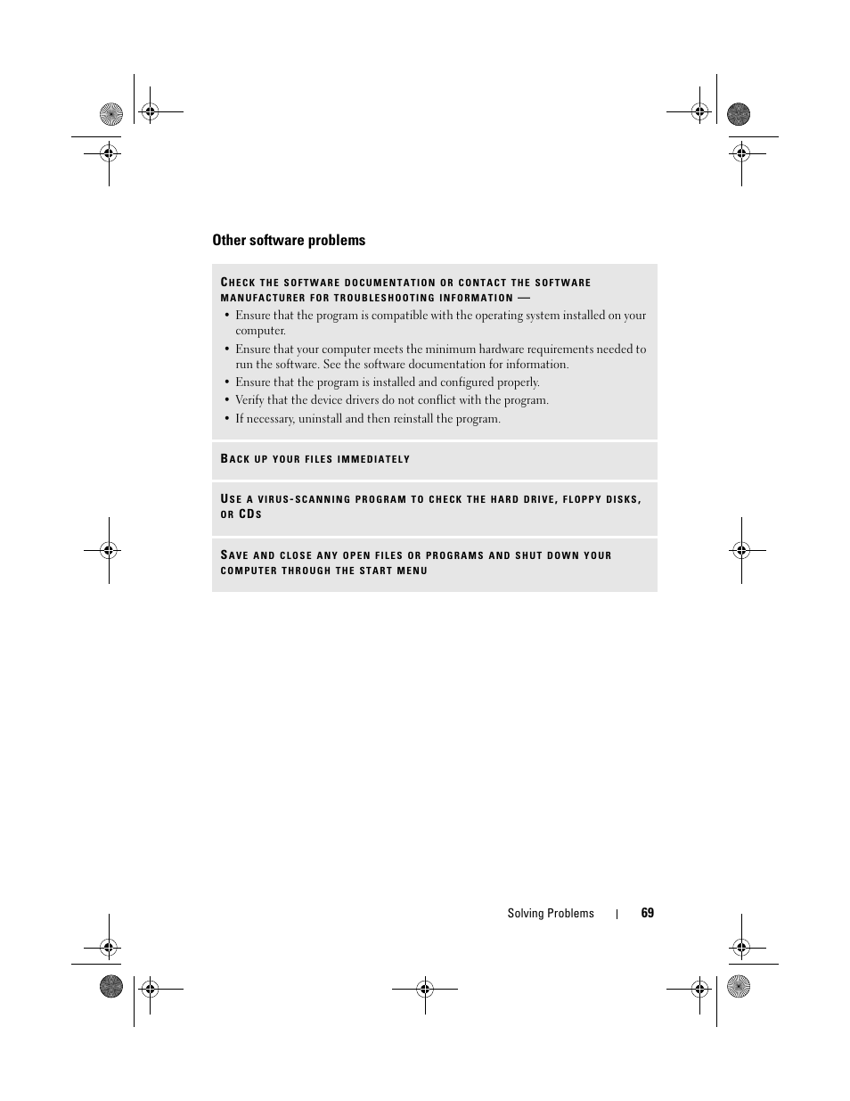 Other software problems | Dell Vostro 200 (Mid 2007) User Manual | Page 69 / 214