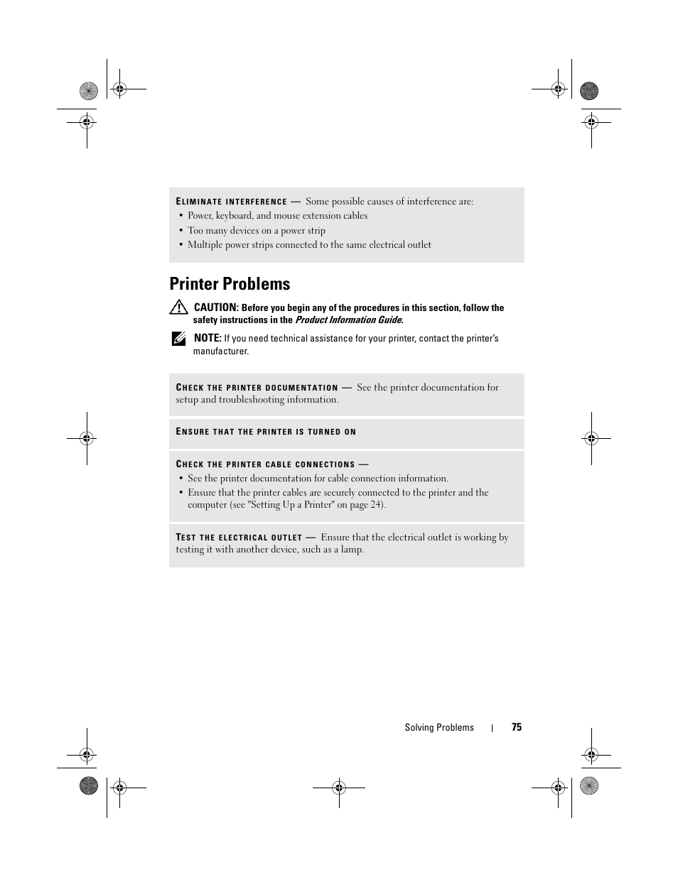 Printer problems | Dell Vostro 200 (Mid 2007) User Manual | Page 75 / 214