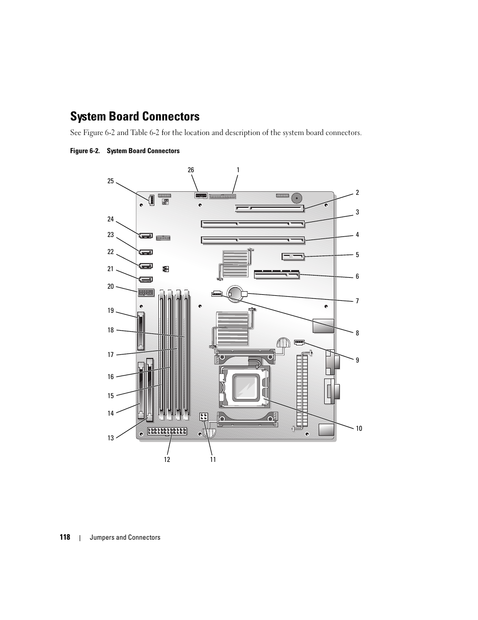 System board connectors, D. see "system | Dell POWEREDGE 840 User Manual | Page 118 / 158