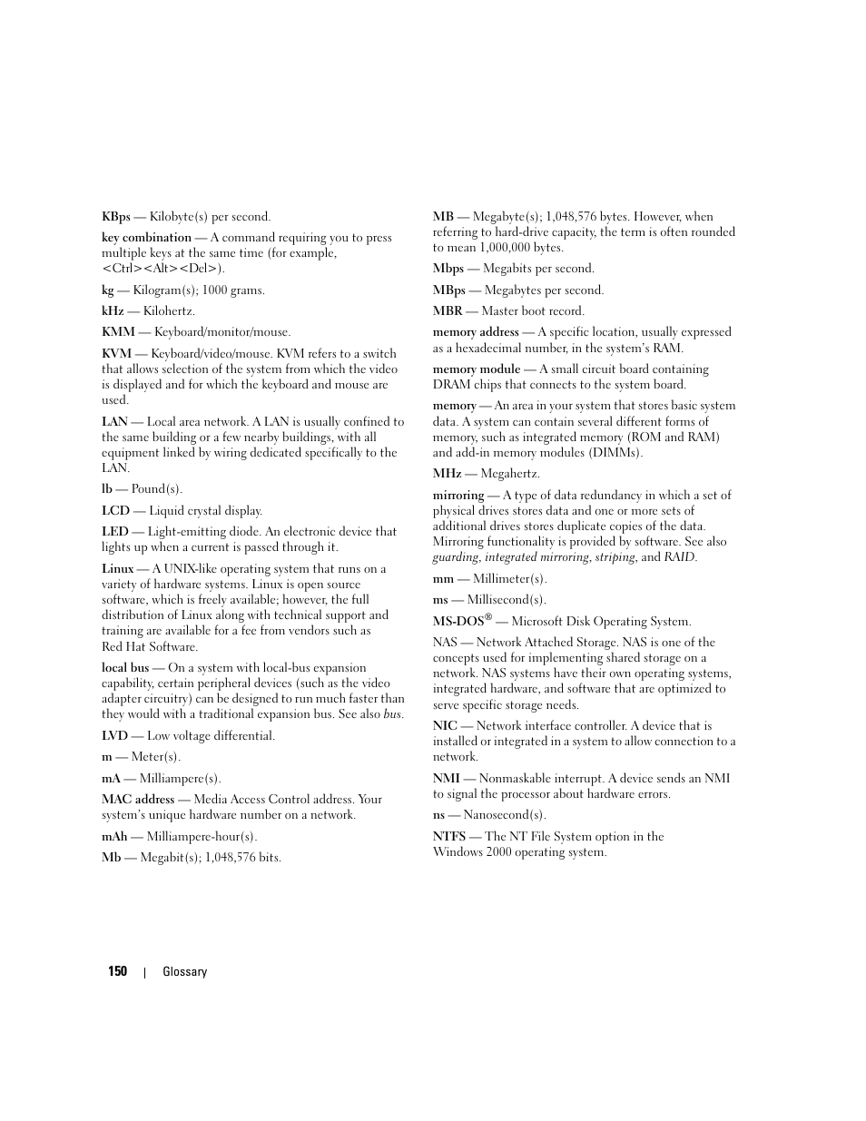 Dell POWEREDGE 840 User Manual | Page 150 / 158