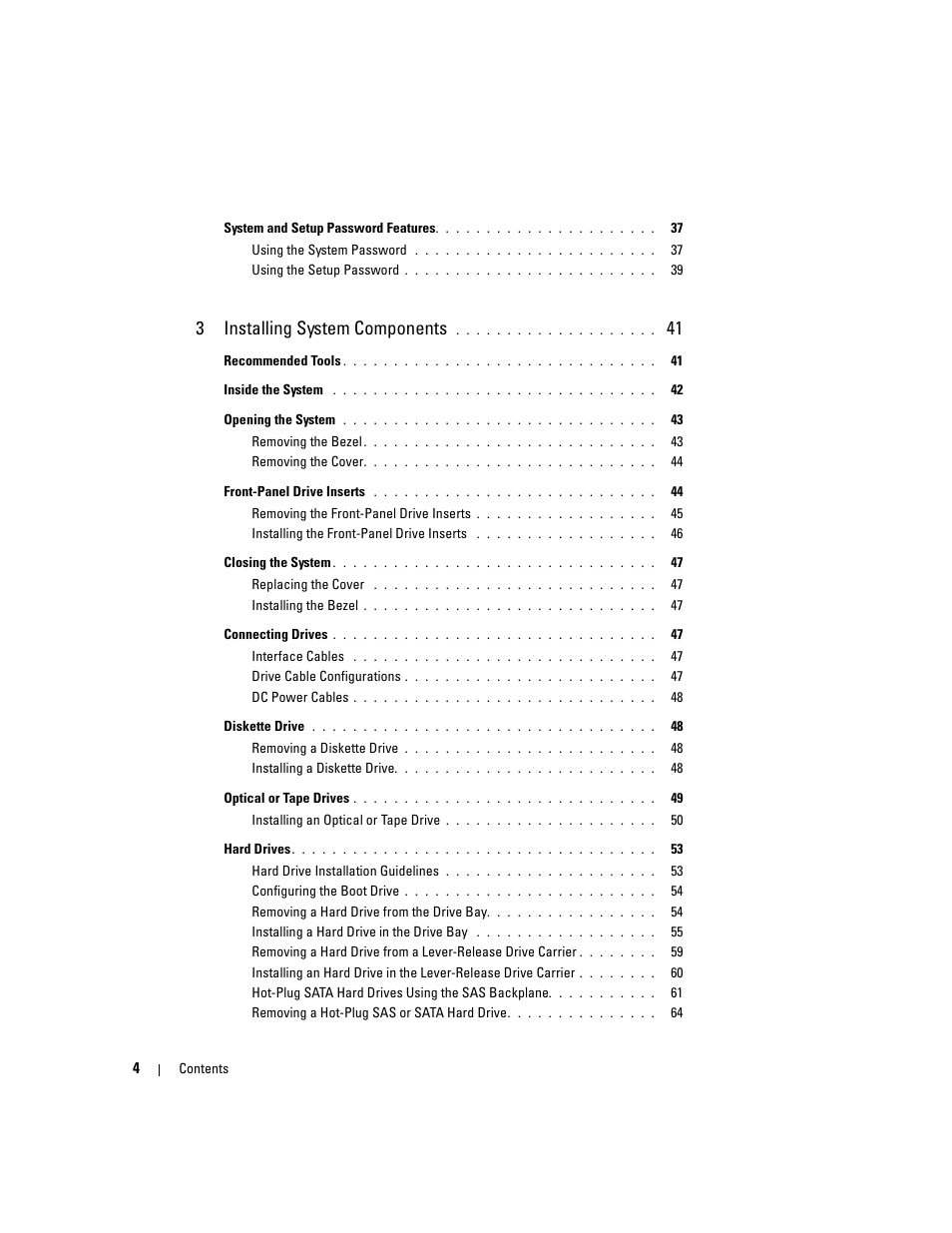 3installing system components | Dell POWEREDGE 840 User Manual | Page 4 / 158