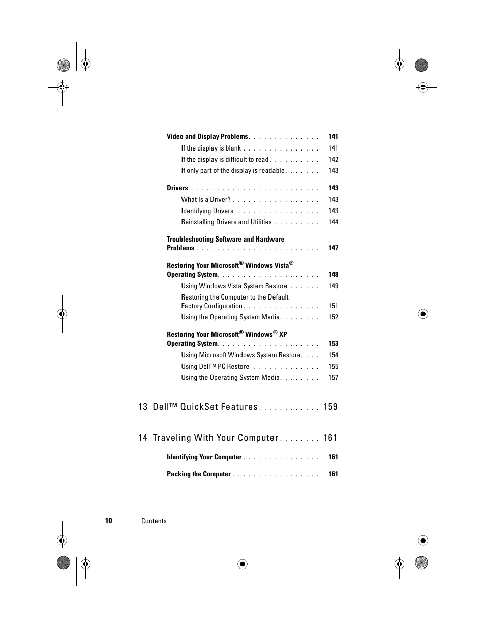 13 dell™ quickset features | Dell Vostro 1000 (Mid 2007) User Manual | Page 10 / 210