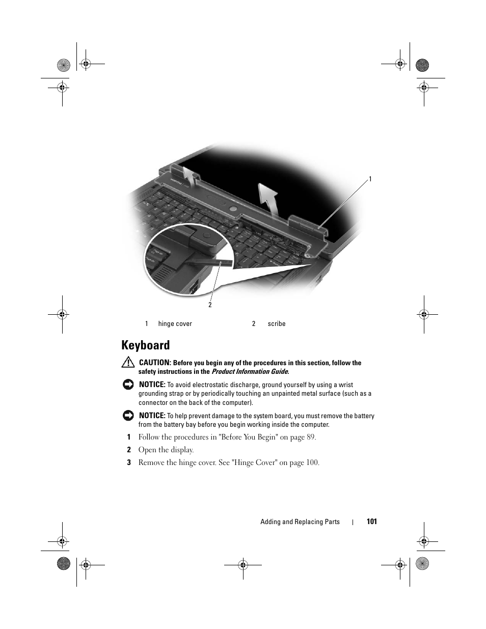 Keyboard | Dell Vostro 1000 (Mid 2007) User Manual | Page 101 / 210