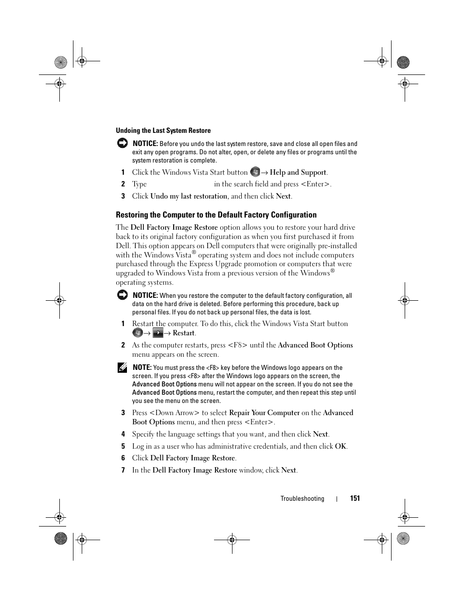 Dell Vostro 1000 (Mid 2007) User Manual | Page 151 / 210