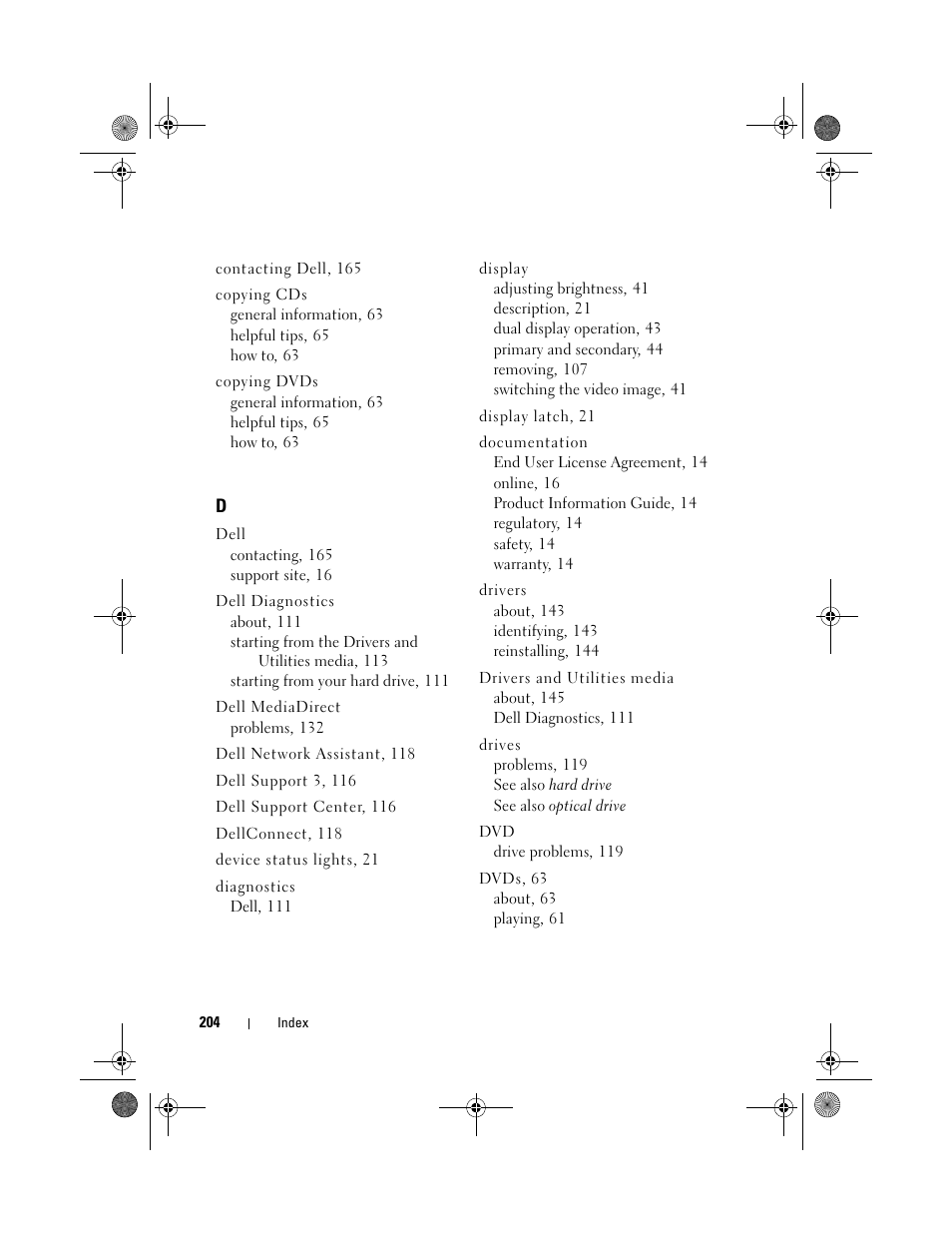 Dell Vostro 1000 (Mid 2007) User Manual | Page 204 / 210