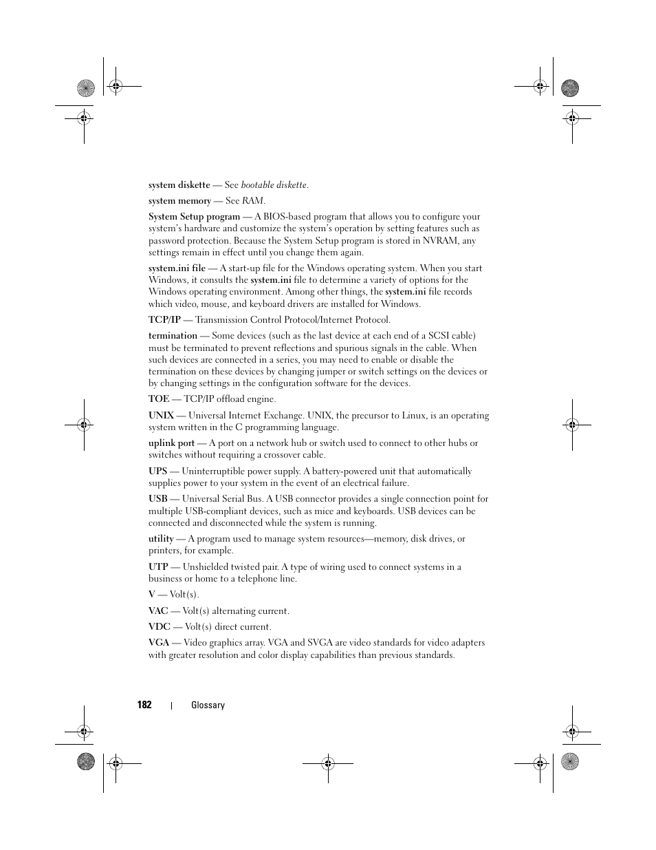 Dell PowerEdge T105 User Manual | Page 182 / 190