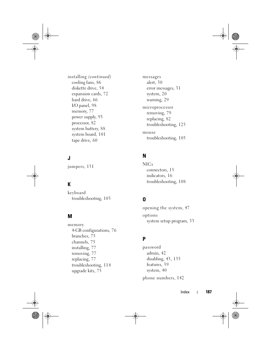 Dell PowerEdge T105 User Manual | Page 187 / 190