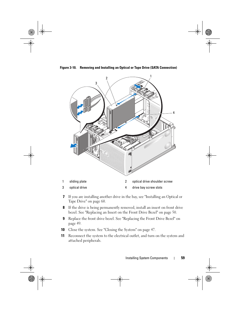 Connections and figure 3-10 for | Dell PowerEdge T105 User Manual | Page 59 / 190