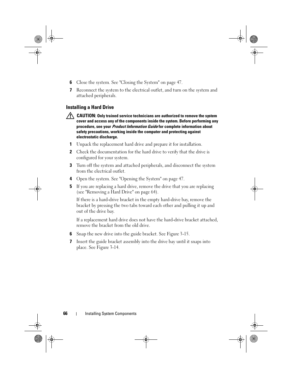 Installing a hard drive | Dell PowerEdge T105 User Manual | Page 66 / 190