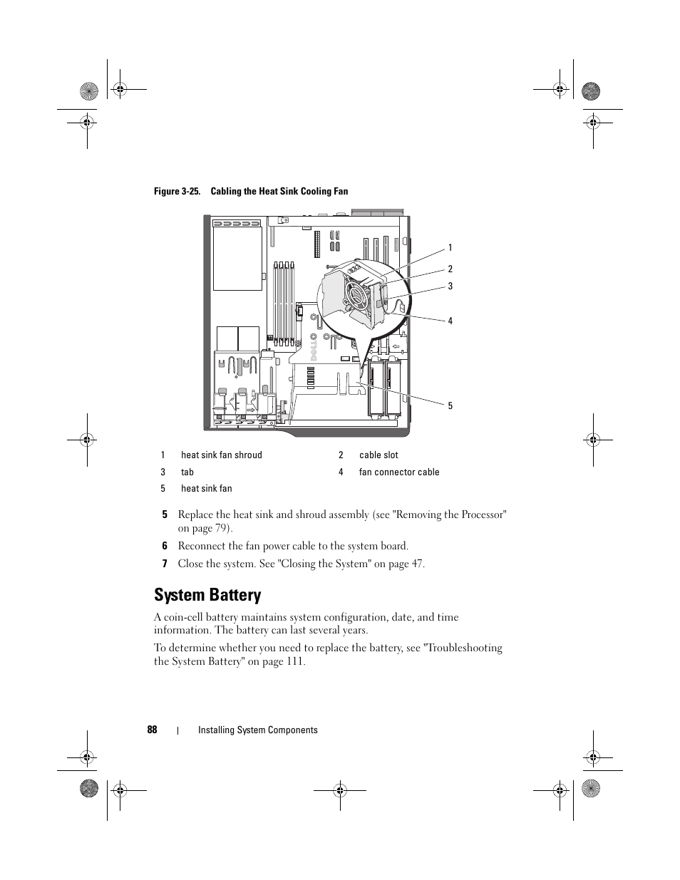 System battery | Dell PowerEdge T105 User Manual | Page 88 / 190