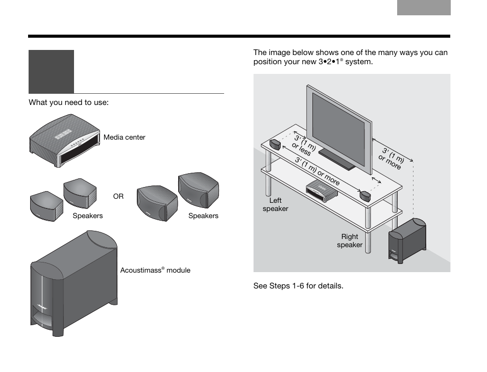 Placing the system components | Bose 3.2.1 Series III User Manual | Page 10 / 108