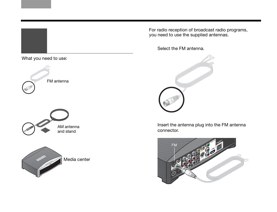 Installing the fm and am radio antennas | Bose 3.2.1 Series III User Manual | Page 29 / 108