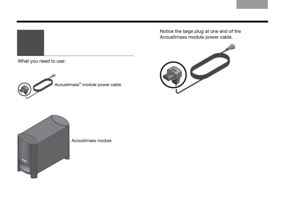 Connecting the module to a power outlet | Bose 3.2.1 Series III User Manual | Page 32 / 108