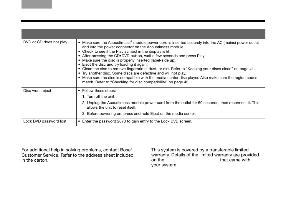 For customer service, Limited warranty | Bose 3.2.1 Series III User Manual | Page 67 / 108