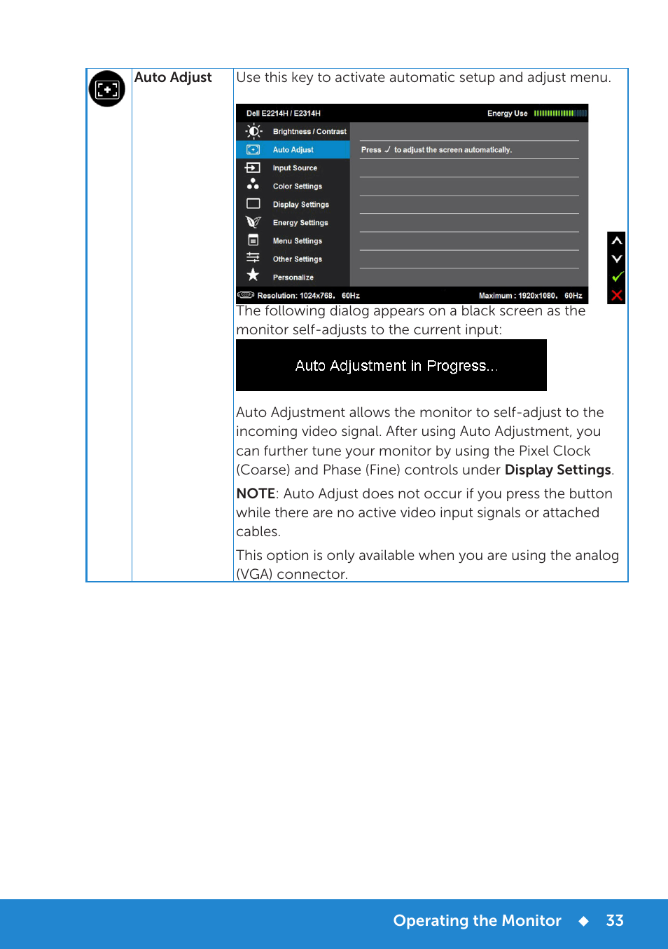 Dell E2214H Monitor User Manual | Page 33 / 70