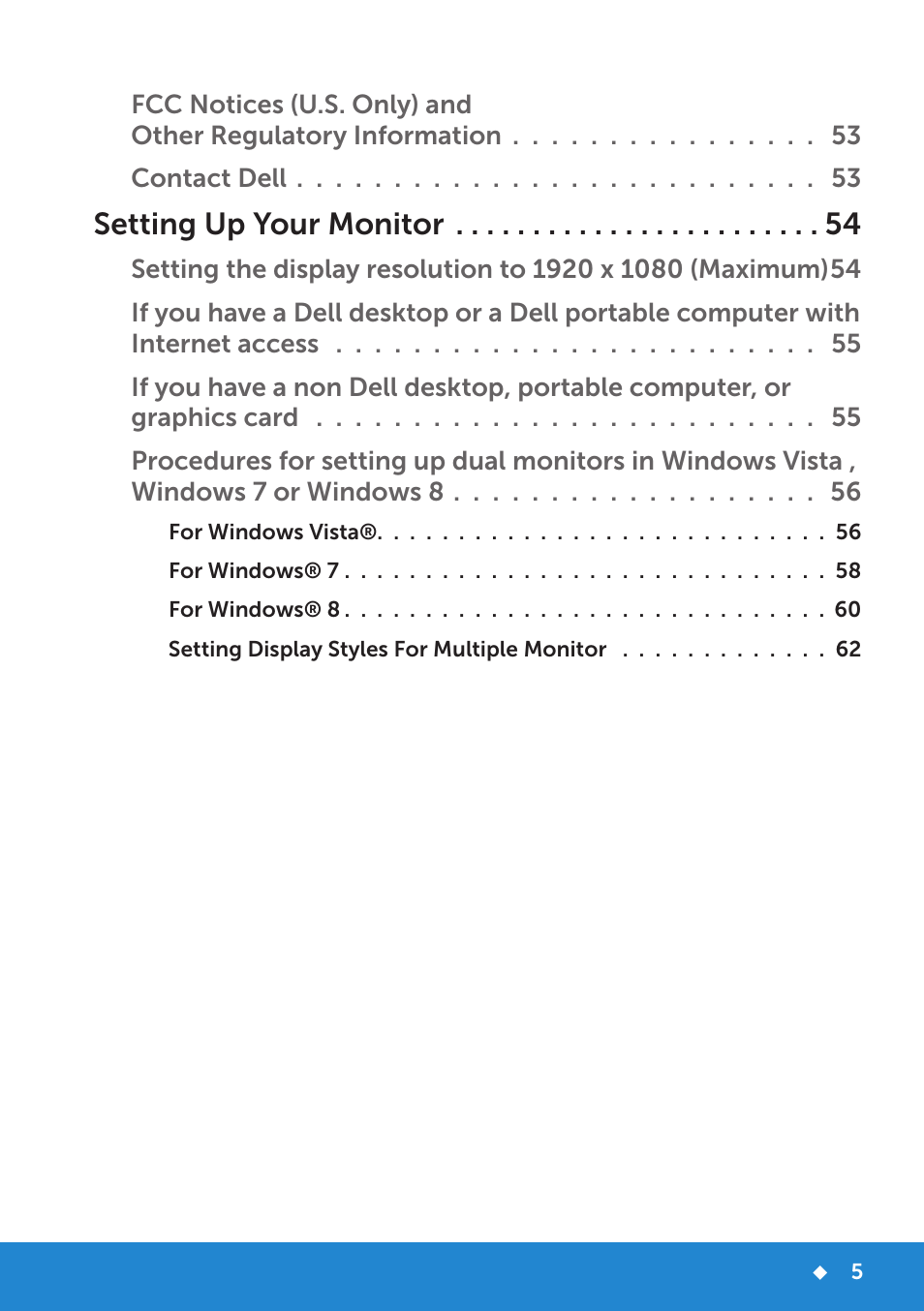 Setting up your monitor | Dell E2214H Monitor User Manual | Page 5 / 70