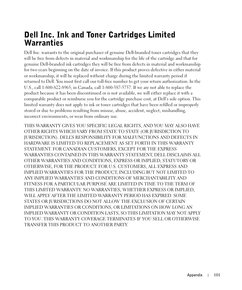 Dell 942 All In One Inkjet Printer User Manual | Page 101 / 108