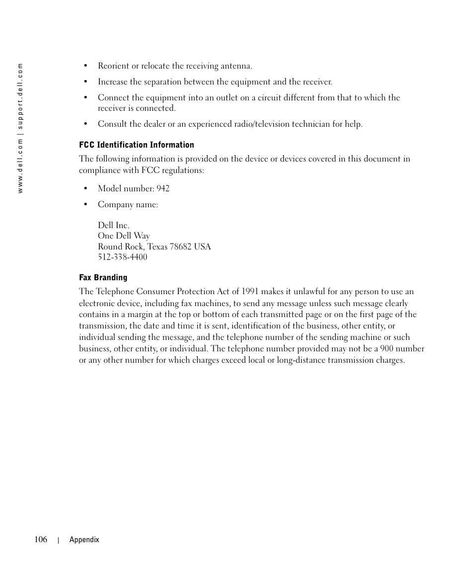 Dell 942 All In One Inkjet Printer User Manual | Page 106 / 108