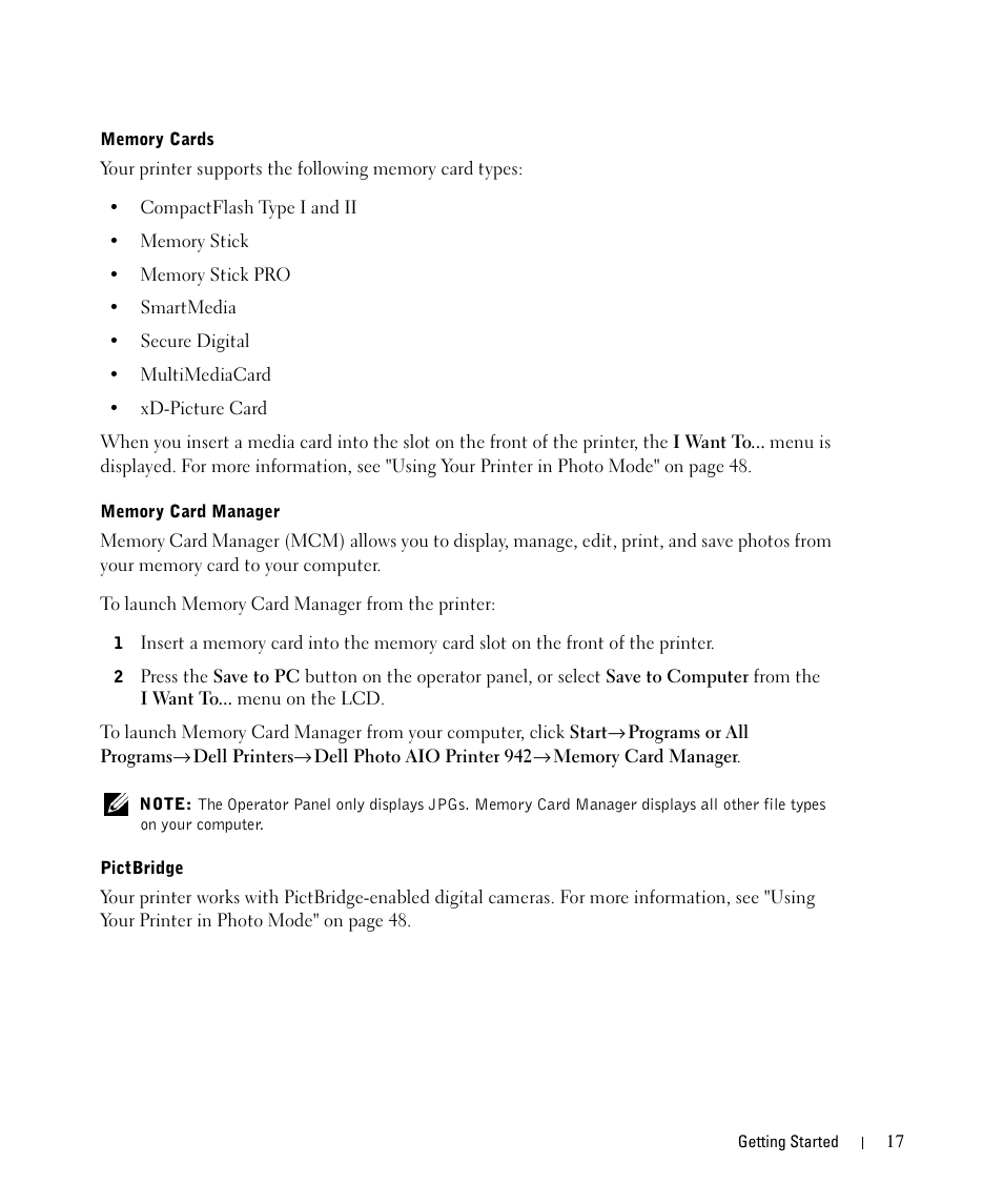 Dell 942 All In One Inkjet Printer User Manual | Page 17 / 108