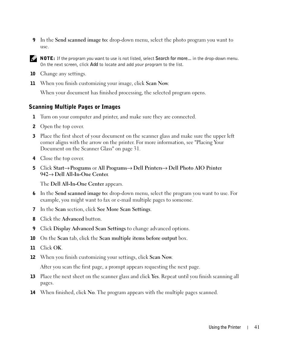 Dell 942 All In One Inkjet Printer User Manual | Page 41 / 108