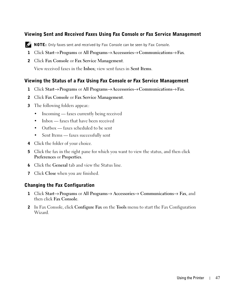 Changing the fax configuration | Dell 942 All In One Inkjet Printer User Manual | Page 47 / 108
