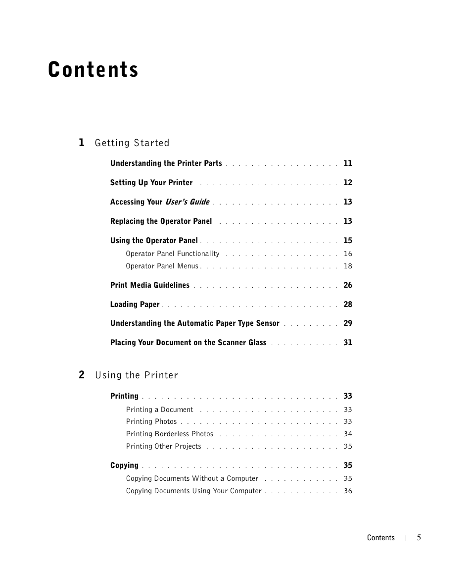 Dell 942 All In One Inkjet Printer User Manual | Page 5 / 108