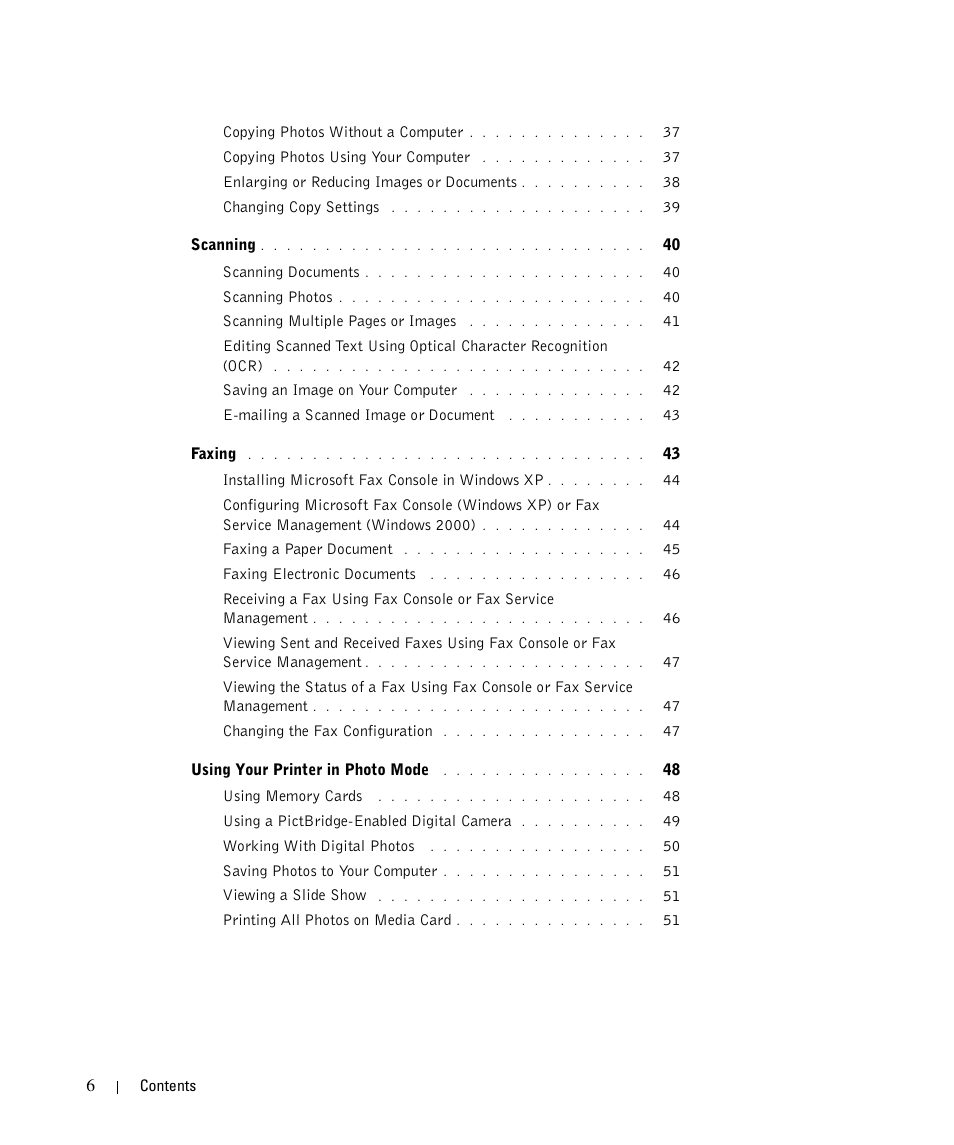 Dell 942 All In One Inkjet Printer User Manual | Page 6 / 108