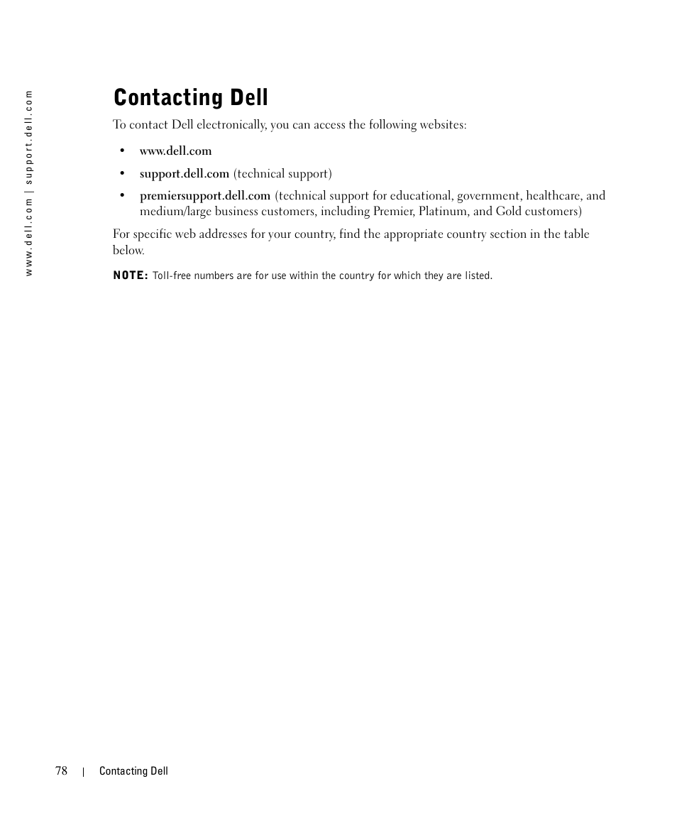 Contacting dell | Dell 942 All In One Inkjet Printer User Manual | Page 78 / 108